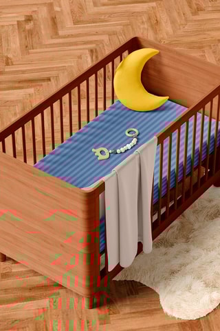 Juego de nórdico de satén de algodón 80 hilos/cm² Dobby - Azul