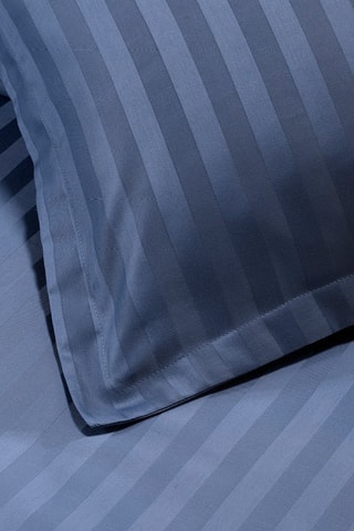 Juego de nórdico de satén de algodón 80 hilos/cm² Dobby - Azul