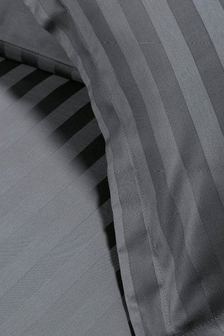 Juego de nórdico de satén de algodón 80 hilos/cm² Dobby - Gris oscuro