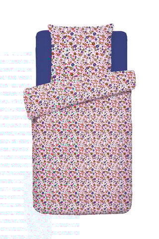 Juego de nórdico de satén de algodón 80 hilos/cm² Capucine - Azul y blanco