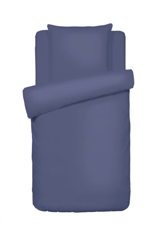 Juego de nórdico de satén de algodón 80 hilos/cm² Uni - Azul