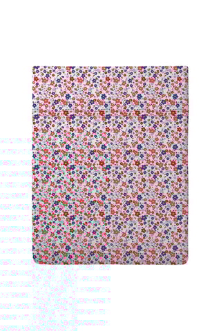 Sábana encimera de satén de algodón 200 hilos/cm² Capucine - Azul y blanco