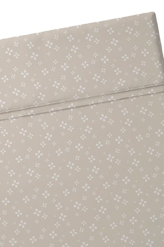 Sábana encimera para bebé de satén de algodón 200 hilos/cm² Mirabelle - Topo