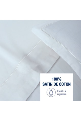 Juego de sábanas de satén de algodón Uni - 80 hilos/cm² - Blanco