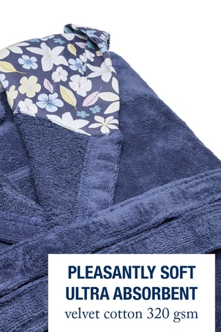 Albornoz con capucha - Azul oscuro