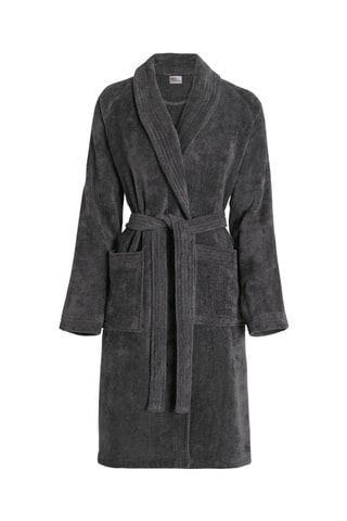 Albornoz con cuello de chal - 
Gris oscuro