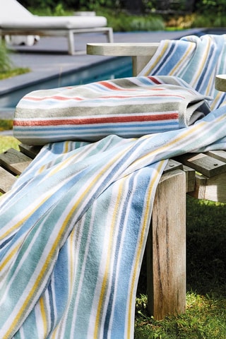 Toalla de playa Majorque - Amarillo y azul - 100 x 180 cm