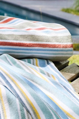 Toalla de playa Sardaigne - Rojo y gris - 100 x 180 cm