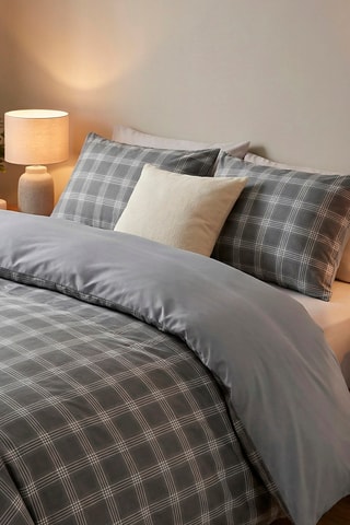 2 fundas de almohada de satén de algodón 80 hilos/cm² Uni - Gris