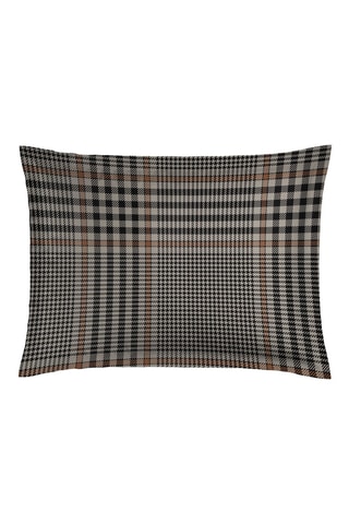 2 fundas de almohada de satén de algodón Prince de Galles 80 hilos/cm² - Castaño