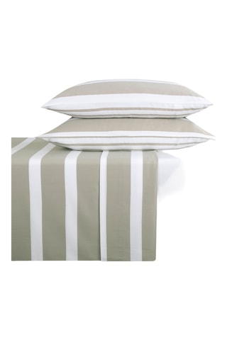 Sábana encimera de satén de algodón 80 hilos/cm² Marinière  - Topo