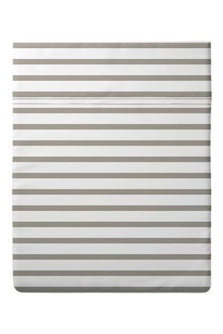 Sábana encimera de satén de algodón 80 hilos/cm² Marinière - Topo