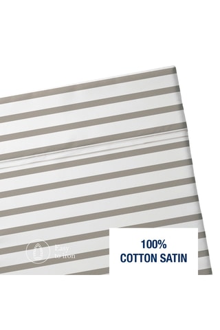 Sábana encimera de satén de algodón 80 hilos/cm² Marinière - Topo