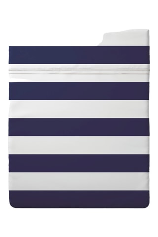 Sábana encimera de satén de algodón 80 hilos/cm² Marinière - Azul