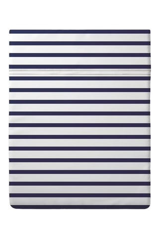 Sábana encimera de satén de algodón 80 hilos/cm² Marinière - Azul