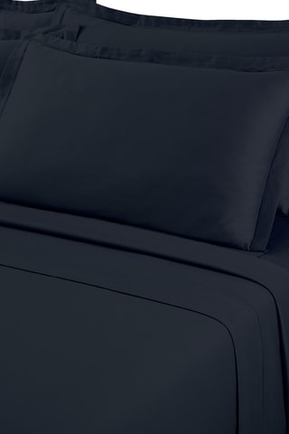 Sábana encimera de satén de algodón 80 hilos/cm²  Uni 1 baratta - Negro