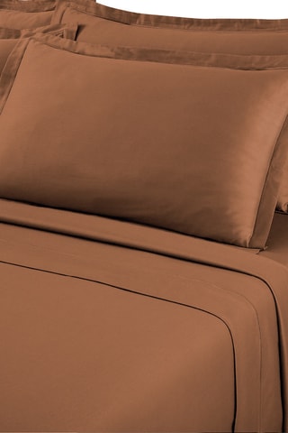 Sábana encimera de satén de algodón 80 hilos/cm²  Uni 1 baratta - Castaño