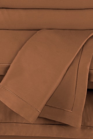 Sábana encimera de satén de algodón 80 hilos/cm²  Uni 1 baratta - Castaño