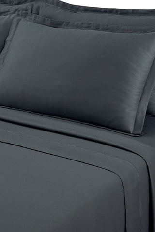 Sábana encimera de satén de algodón 80 hilos/cm²  Uni 1 baratta - Gris oscuro