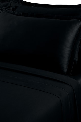 Sábana encimera de satén de algodón 80 hilos/cm²  Uni 1 baratta - Negro