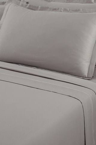 Sábana encimera de satén de algodón 80 hilos/cm²  Uni 1 baratta - Topo