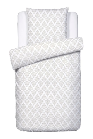 Parure copripiumino in raso di cotone 80 fili/cm² Harmonie végétale - Bianco