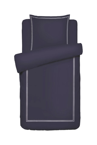 Juego de nórdico de satén de algodón 80 hilos/cm² Antibes - Azul oscuro