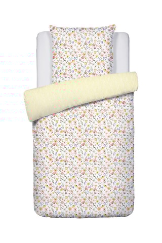 Juego de nórdico de satén de algodón 80 hilos/cm² Fleurs d'été - Amarillo