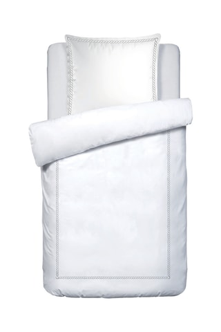 Juego de nórdico de satén de algodón 80 hilos/cm² Eclat de soie - Gris