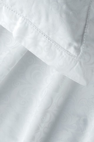 Juego de nórdico de satén de algodón 160 hilos/cm² Mélodie impériale - Blanco