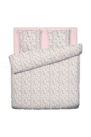 Juego de nórdico de satén de algodón 80 hilos/cm² Prairie Fleurie - Blanco