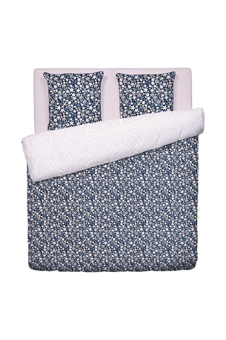 Juego de nórdico de satén de algodón 80 hilos/cm² Etoile de printemps - Azul