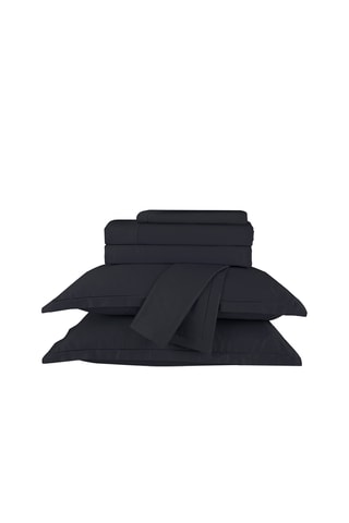 Juego de sábanas de satén de algodón 80 hilos/cm² Uni 1 baratta - Negro