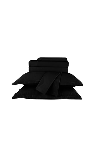 Juego de sábanas de satén de algodón 80 hilos/cm² Uni 1 baratta - Negro