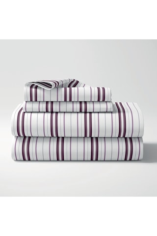 Juego de sábanas de satén de algodón 80 hilos/cm² Elsa - Malva