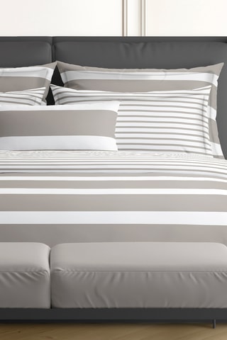 2 fundas de almohada de satén de algodón 80 hilos/cm² Marinière - Topo