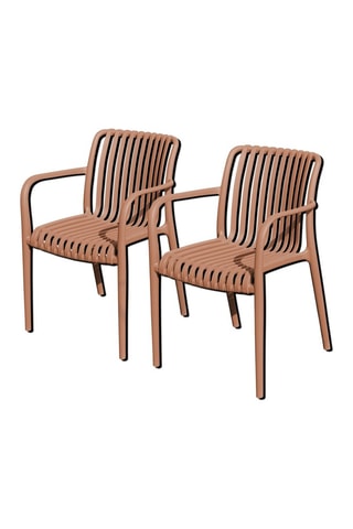 2 cadeirões de jardim empilháveis Tiago - Terracotta