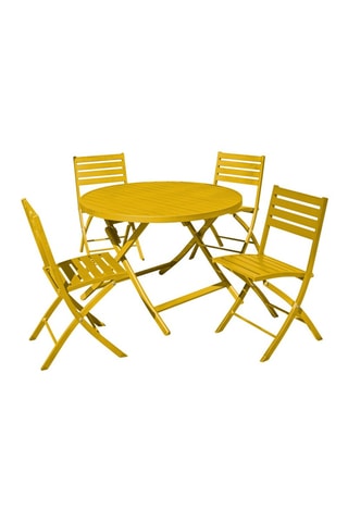 Conjunto de jardim Marius Amarelo-mostarda - 4 lugares