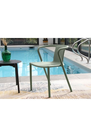 2 cadeirões de jardim empilháveis Diego   Verde-azeitona