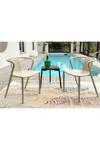 2 cadeirões de jardim empilháveis Diego   Areia