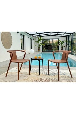 2 cadeirões de jardim empilháveis Diego  Terracotta