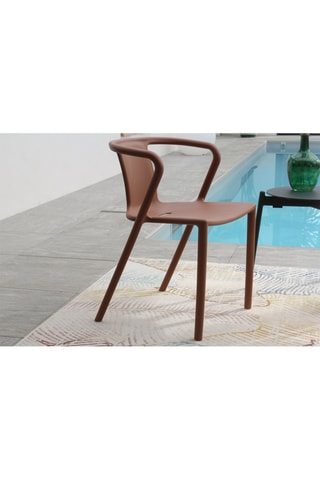 2 cadeirões de jardim empilháveis Diego  Terracotta