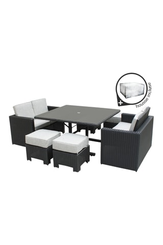 Conjunto de jardim com capa Oceane - 8 lugares