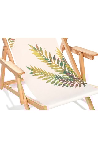 2 espreguiçadeiras dobráveis de madeira de eucalipto Lona - 96 x 61 x 102 cm