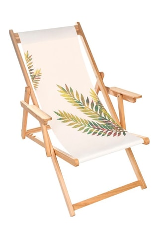 Espreguiçadeira de madeira de eucalipto Lona - 91 x 61 x 102 cm