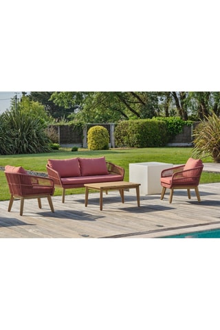 Conjunto de jardim em madeira de acácia Bahia - 4 lugares