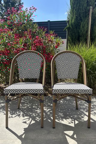 2 cadeirões de jardim Bistro - Azul - Textileno