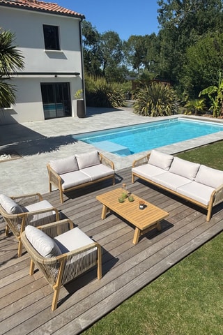 Conjunto de jardim Serena - Bege - 7 lugares