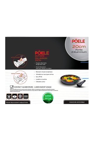 Sartén con mango extraíble - 20 cm