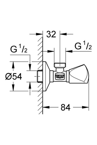 Grifo de escuadra 1/2" para lavabo